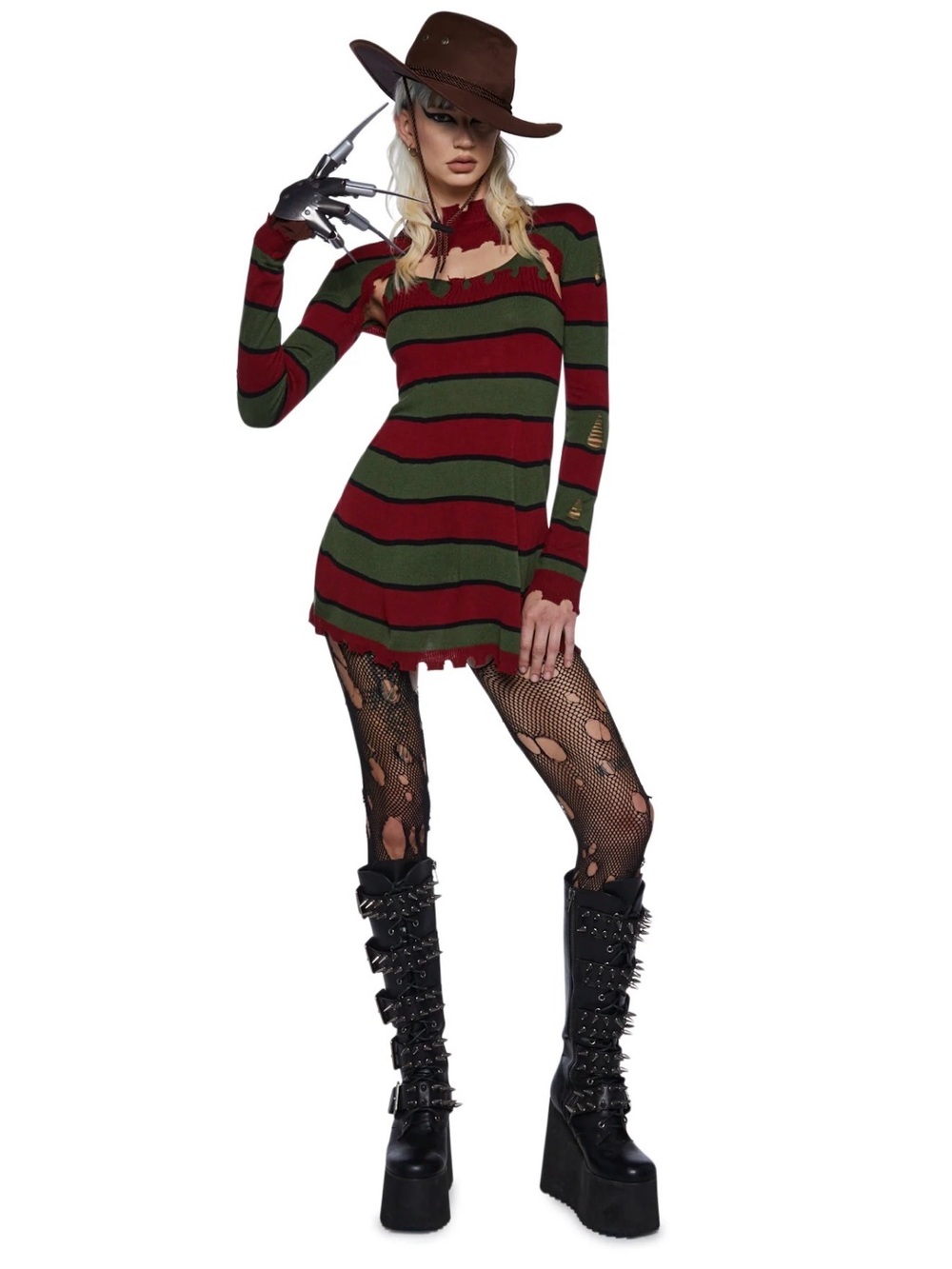 NWT Dolls Kill Trickz N’ Treatz Nightmare Stalker Freddy Costume Size L
